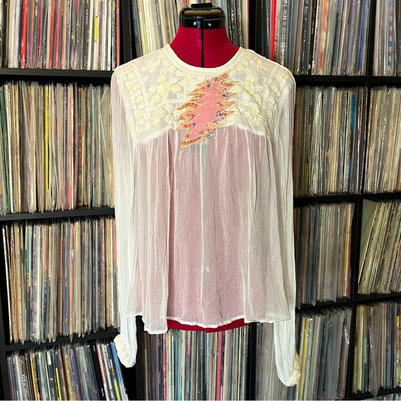 free people grateful company dead gauze sheer pink bolt ✨ sphere Vegas 🩷⚡️ 🪩 - Picture 1 of 12